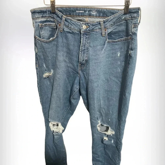 NWOT Old Navy high rise curvy OG straight jeans distressed size 16 - Picture 1 of 5